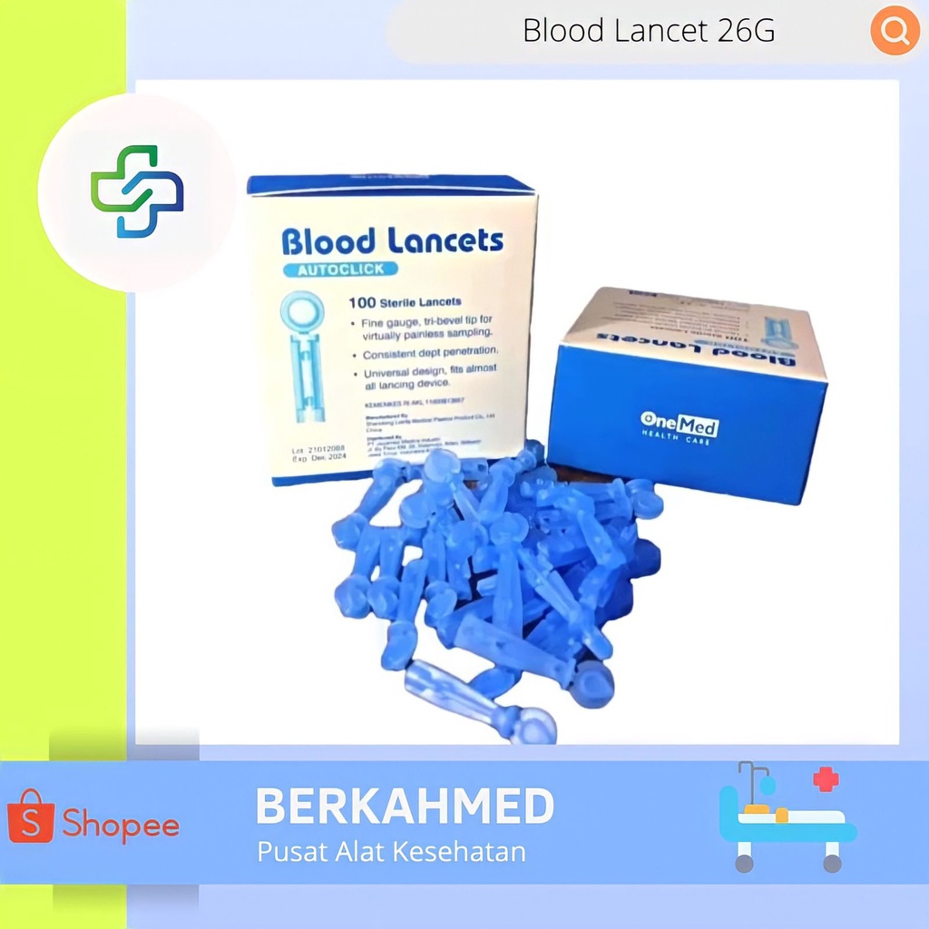 Jual OneMed Blood Lancets 26G box 100pcs Shopee Indonesia