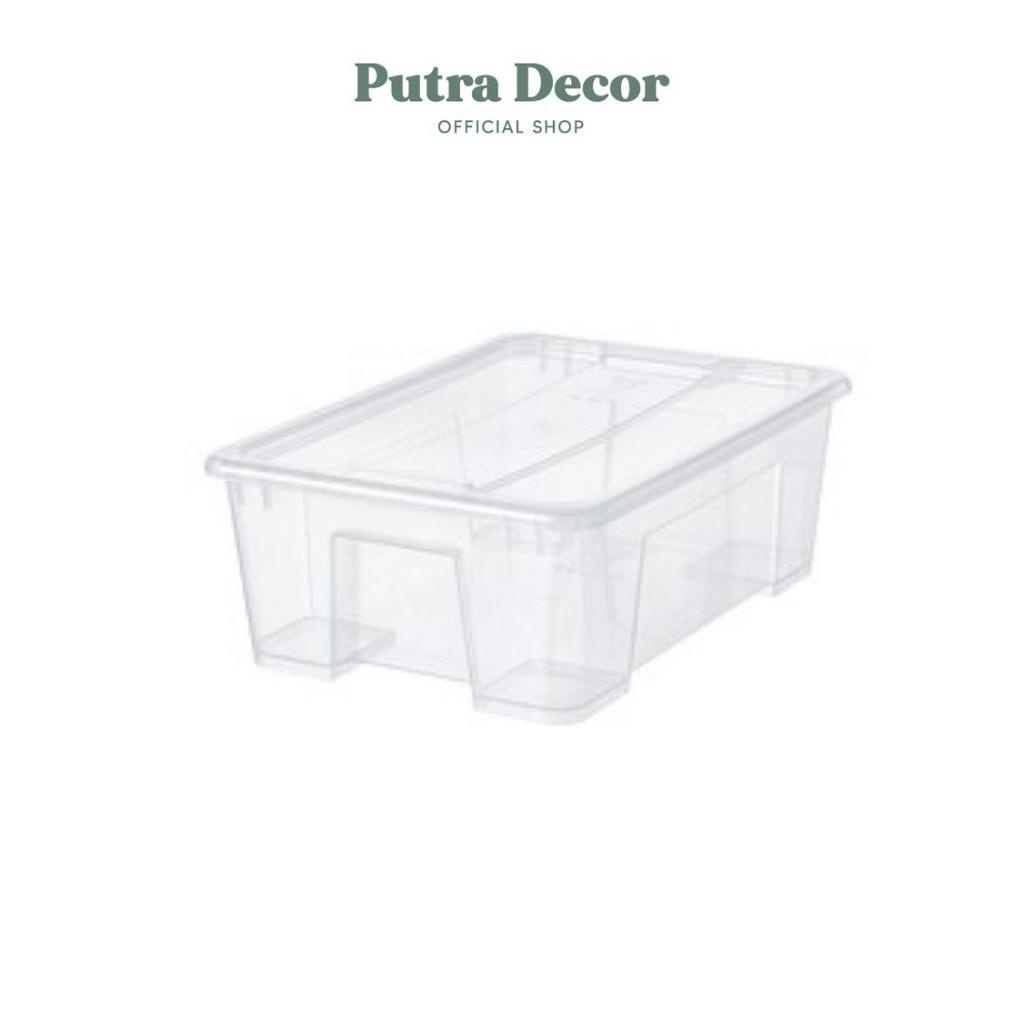 Jual IKEA SAMLA Kotak dengan penutup 39x28x14 11 L, transparan SA1632 ...