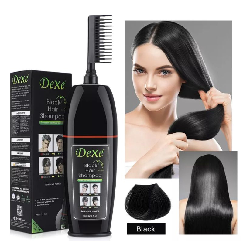 black hair shampo/sampo menghitamkan rambut dengan instan