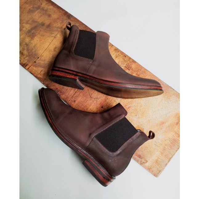Jual Sepatu Boots Chelsea Kulit Sapi Handmade Original | Shopee Indonesia