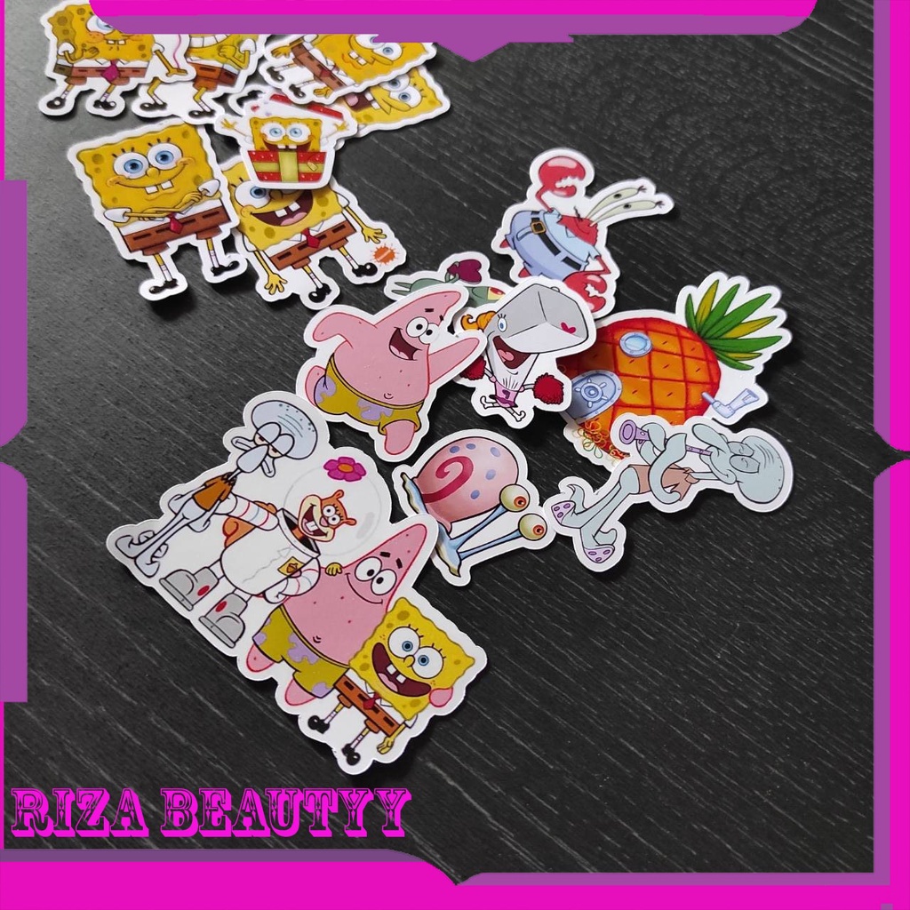 Jual 17pcs Stiker Spongebob Stiker Kertas Karakter Spongebo Sticker ...