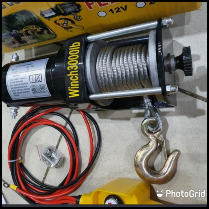 Jual Winch Derek Atv Hoist 12V 3000Lbs 1500Kg Shopee Indonesia