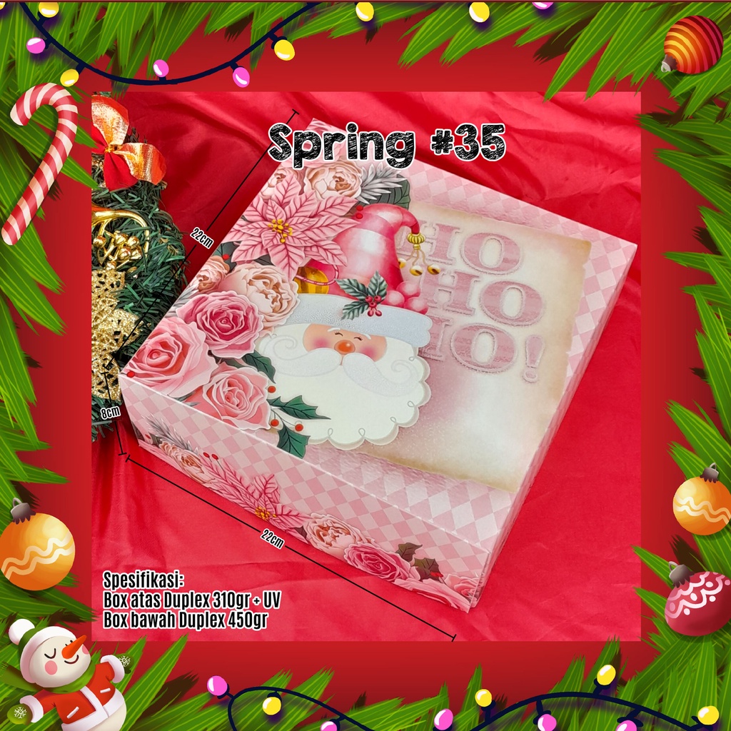 Jual Box Spring / Box Kue Edisi Natal (1 Bal 50 Pcs) | Shopee Indonesia