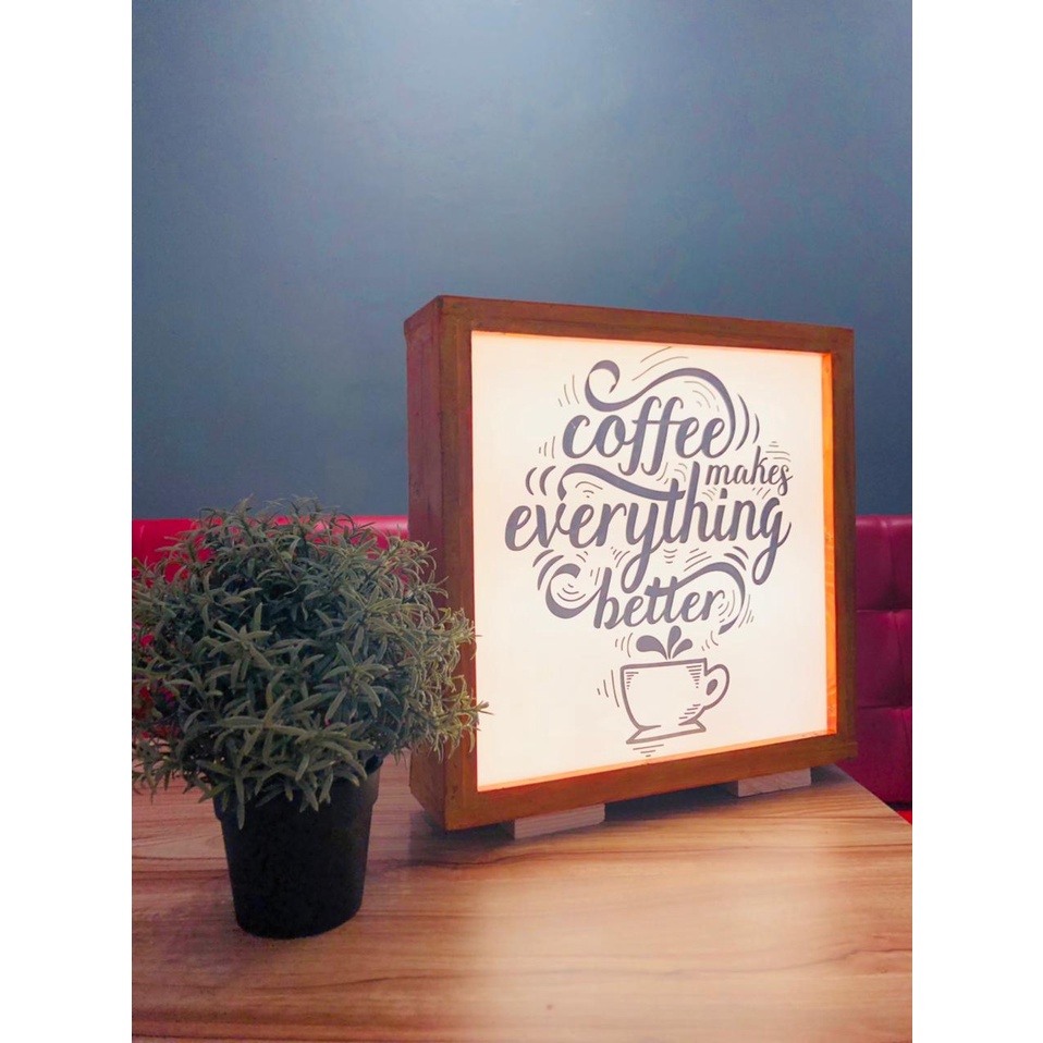 Jual custom Neon Box kayu wood | Shopee Indonesia