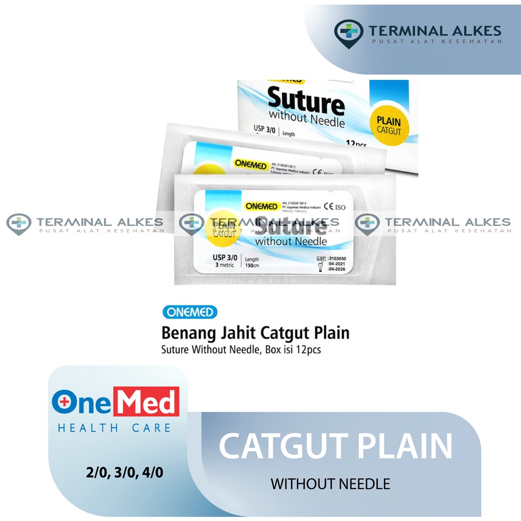 Jual Catgut Plain Without Needle Benang Jahit Operasi Onemed Shopee Indonesia