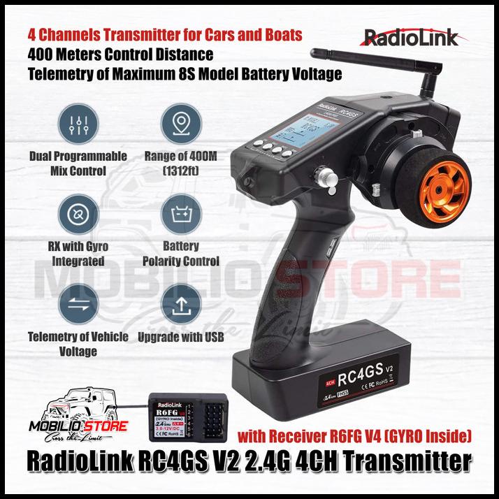 Jual Radiolink Rc4Gs V2 4Ch 2.4 Ghz Receiver R6Fg With Gyro Fast