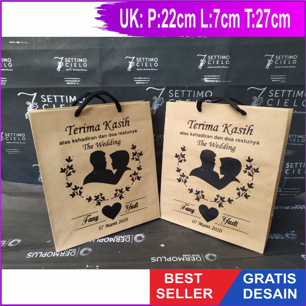 Jual Paperbag Wedding 22x7x27 Paper Bag Souvenir Wedding Nikah