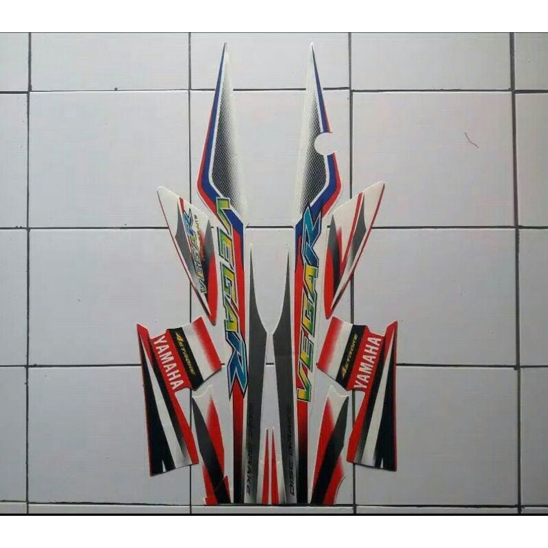 Jual sticker striping lis bodi motor yamaha vega r old 2004 biru/orange ...