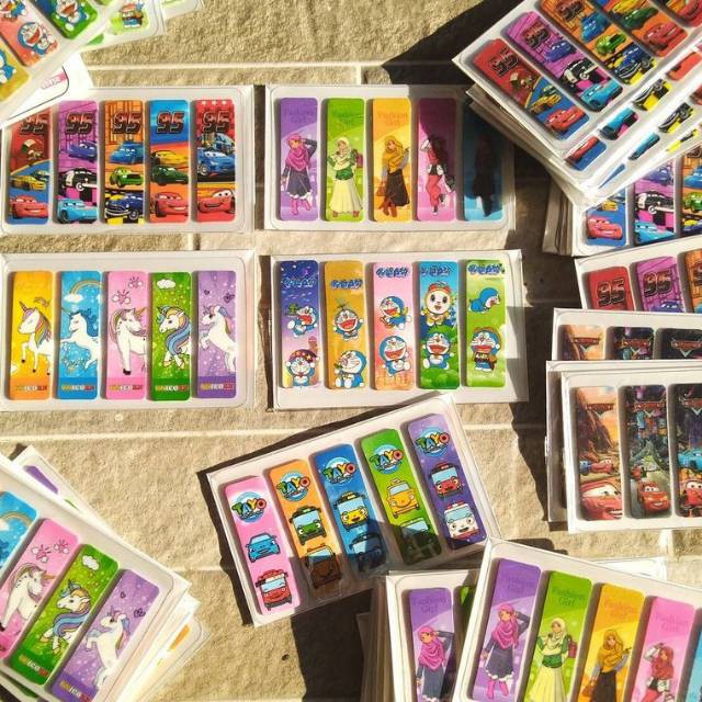 Jual PFS - [ PERSET ISI 100pcs] sticky note plastik motif / stick note