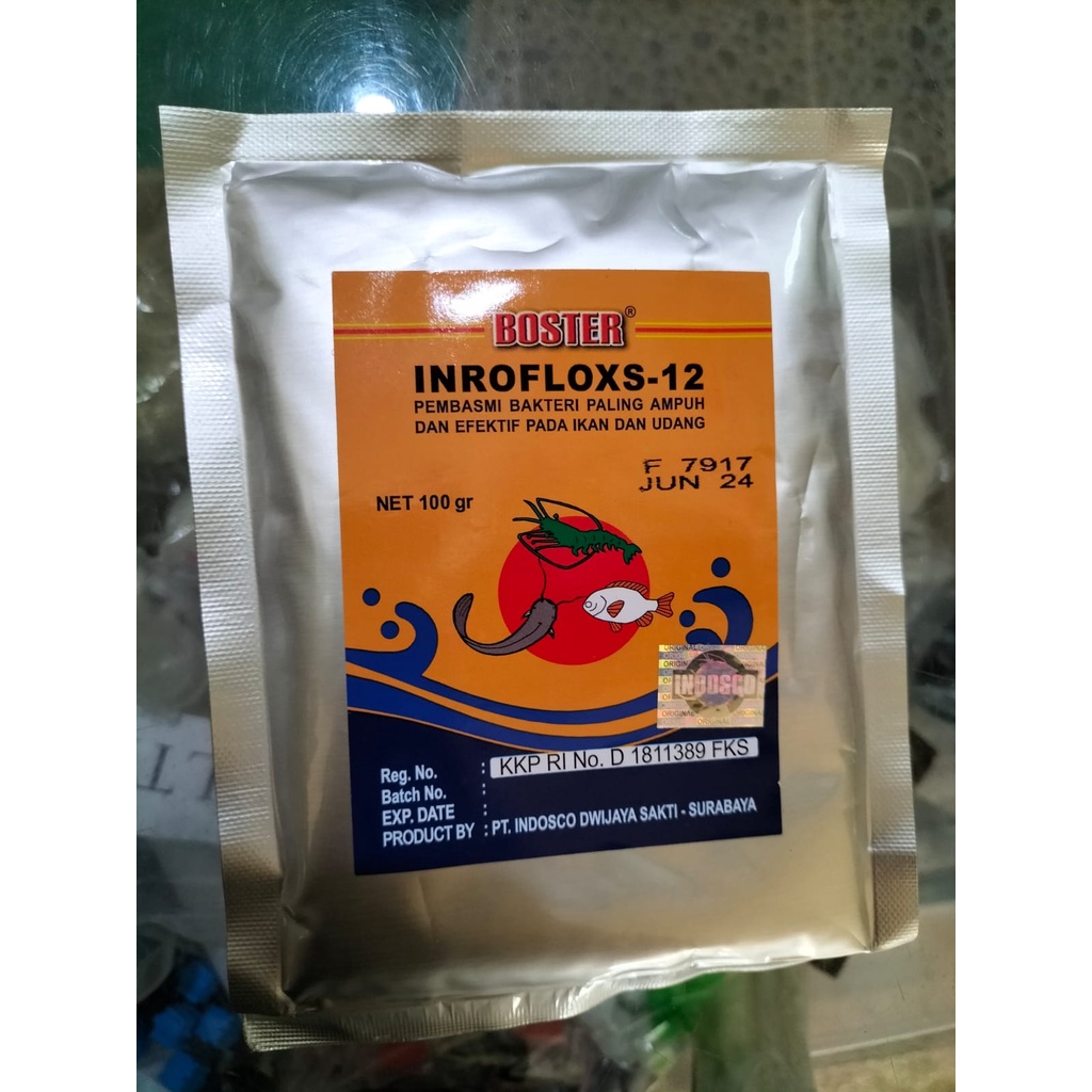 Jual Boster Inrofloxs 12 Inroflox 12 Inroflok Antibiotik Ikan 100 Gram