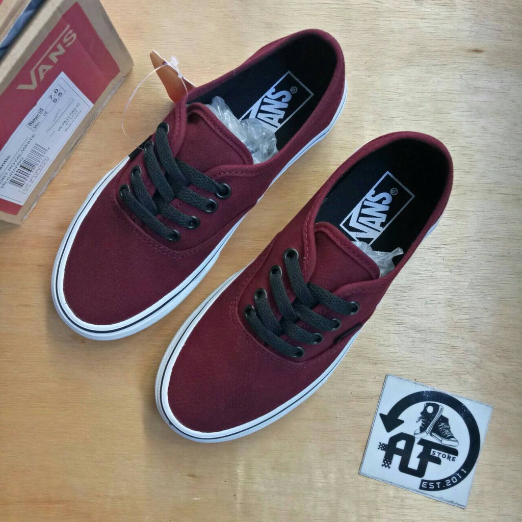 Vans authentic outlet merah maroon original