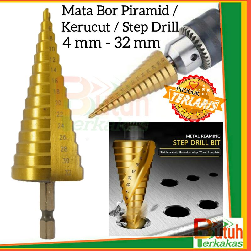 Jual Mata Bor Besi Mm Sampai Mm Mata Bor Piramid Kerucut Pagoda