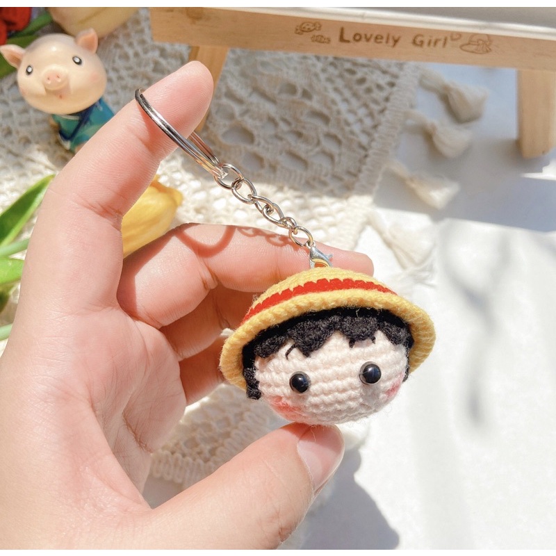 Jual Keycham Rajut Luffy One Piece Keychan Crochet Luffy One Piece