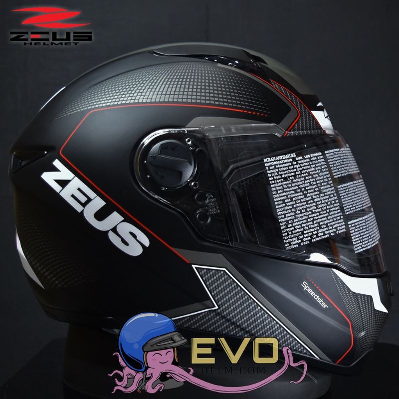 Jual Helm Zeus Full Face Black Al Blue Free Smoke Visor Zeus Original Ongkir Kg Shopee