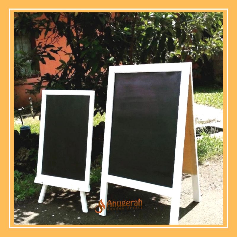 Jual Papan Tulis Kapur Hitam Standing Menu Cafe Ukuran Sedang 90x50cm 2