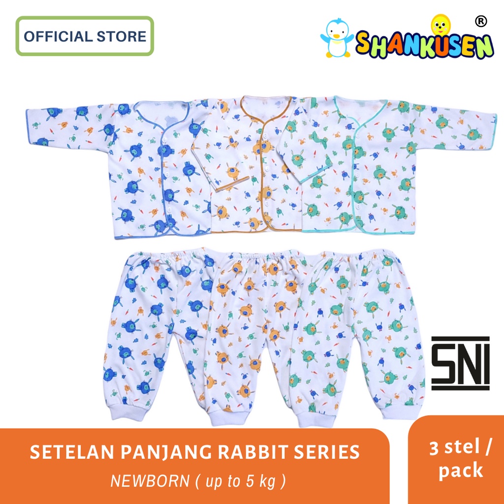 Jual Shankusen Setelan Baju Bayi Panjang Rabbit Series (3 stel newborn ...