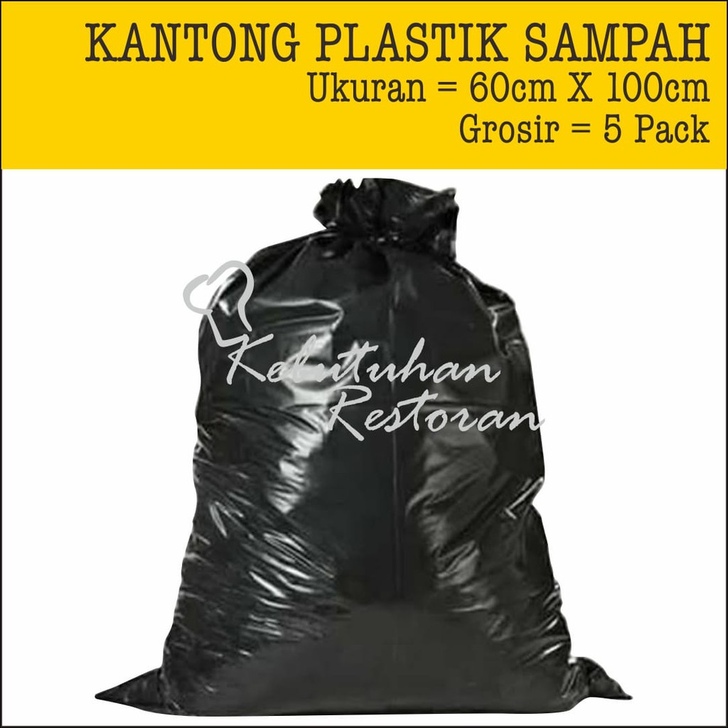 Jual Promo Kantong Plastik Sampah Besar 60 X 100 Cm Kantong Hitam Trash Bag Bin Bag 3271