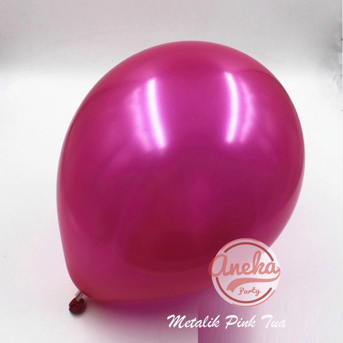 balon latex metalik 100 pcs warna campur - balon metalik 12 inch