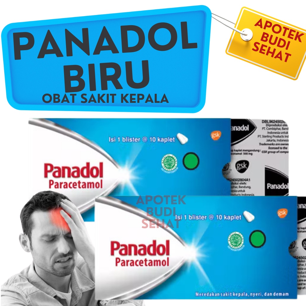 Jual Panadol Biru 500mg Strip @ 10 Kaplet Obat Demam Obat Pusing Obat ...