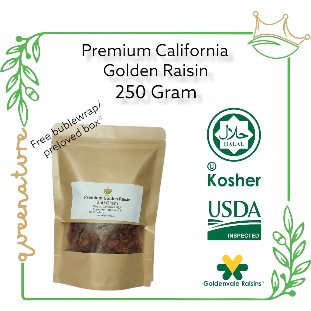 Jual California Golden Raisin 250Gram / Kismis Kuning Premium USA ...