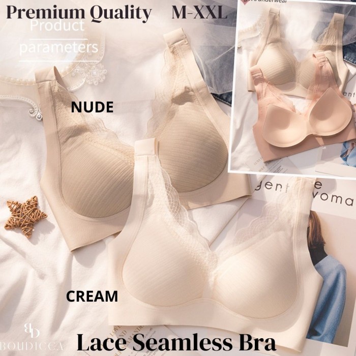 Jual Leia Seamless Bra Brokat Tanpa Kawat Big Size Jumbo Bra Lace Renda Premium Bra Renda