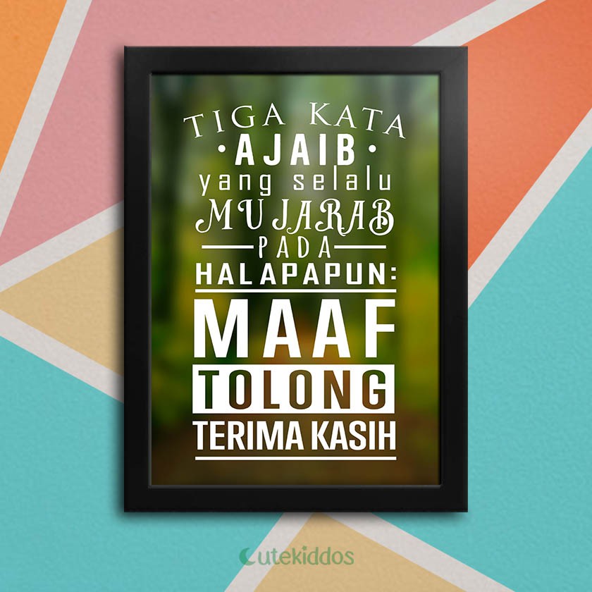 Jual Hiasan Dinding Poster Quotes Inspiratif Tiga Kata Ajaib Wall Decor