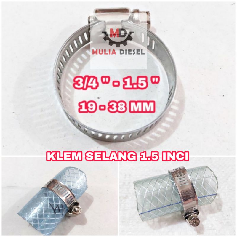 Jual Klem Selang Jepit Hose Clamp Ukuran 1 5 Inci Spiral Benang