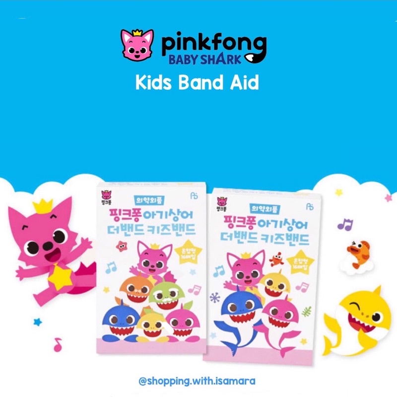 Jual ori korea pinkfong baby shark kids band aid / plester luka ...