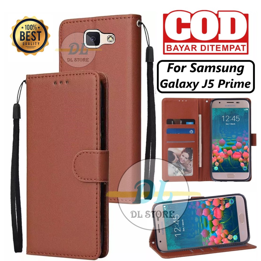 FLIP CASE UNTUK SAMSUNG GALAXY J5 PRIME FLIP LEATHER CASE PREMIUM-FLIP  WALLET CASE KULIT UNTUK SAMSUNG GALAXY J5 PRIME CASING DOMPET-FLIP COVER