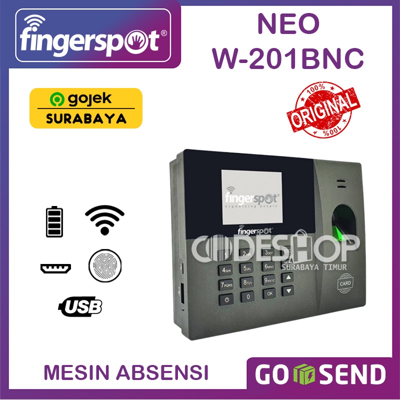 Jual Mesin Sidik Jari Absensi Fingerspot Neo W201bnc Fingerprint W 201