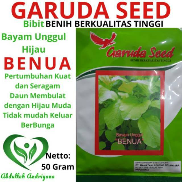 Jual Benih Bayam Hijau Benua Isi 50 Gram Bibit Produk Garuda Seed