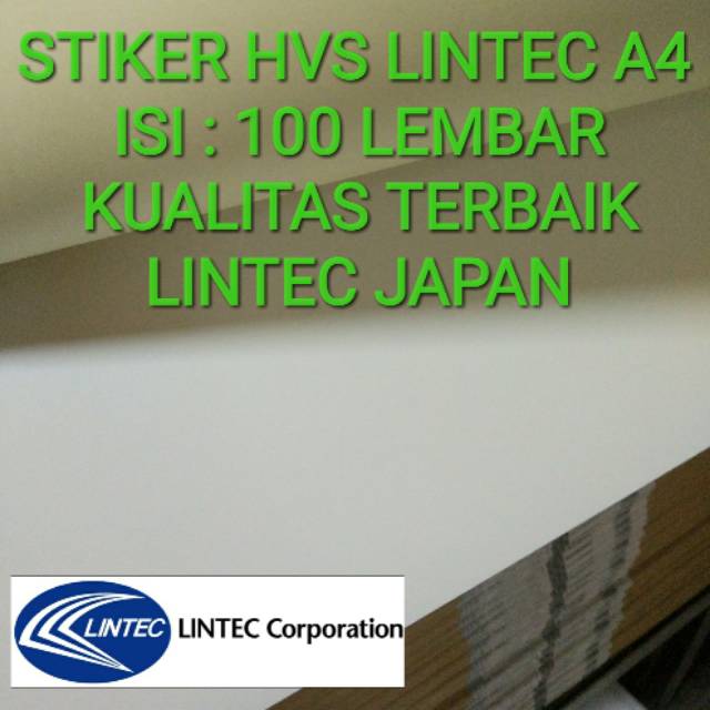 Jual Kertas Stiker Hvs Lintec A4 Isi 100 Lembar Sticker Doff Matte A4