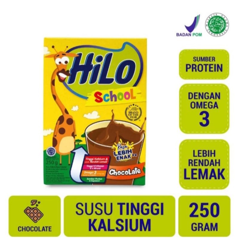 Jual HiLo School Chocolate 250g - Susu Tinggi Kalsium Lebih Rendah ...