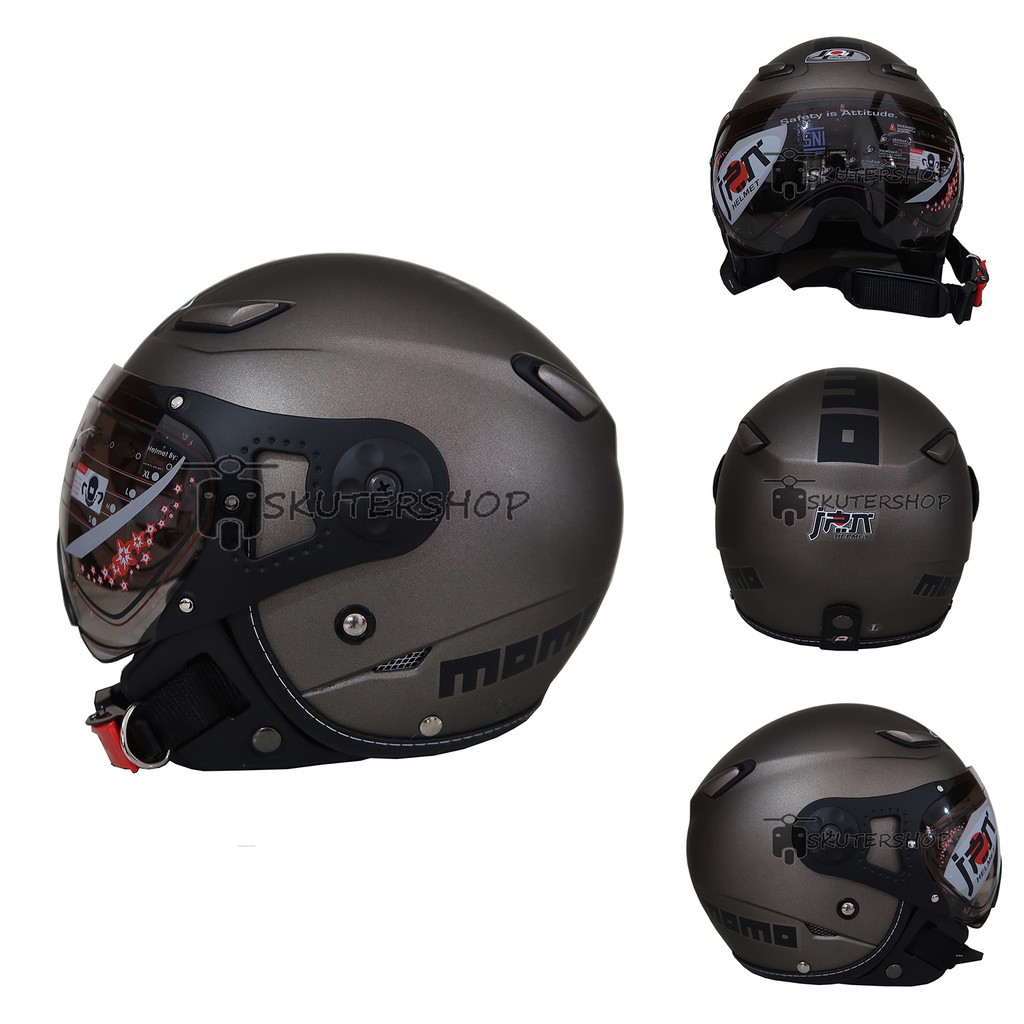 Jual Helm Retro JPN Momo Klasik Kaca Pilot Jap Style Kaca Riben Grey ...