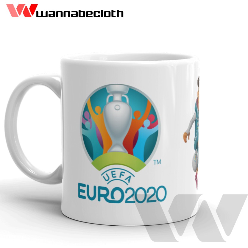 Mug Euro 2020 - Ville Hôte Copenhague - Céramique Blanche 15cm, Neuf