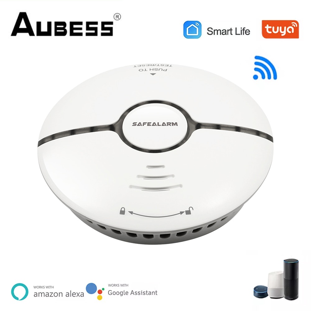 Jual PREORDER WiFi Smoke Sensor Alarm Fire Protection Tuya Smart Life ...