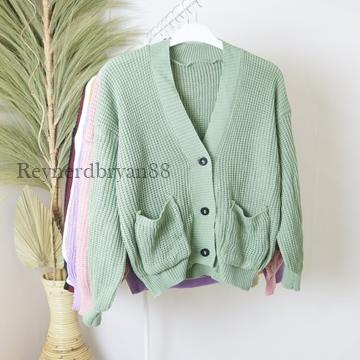 Jual Cardigan Saku Knit Rajut / Outer Cardy Wanita / Kardigan Rajut 7 ...