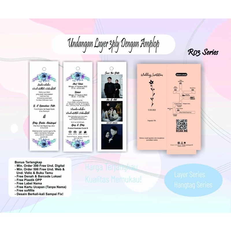 Jual Undangan Rustic/Undngan layer/undangan hangtag terbaru/undangan ...
