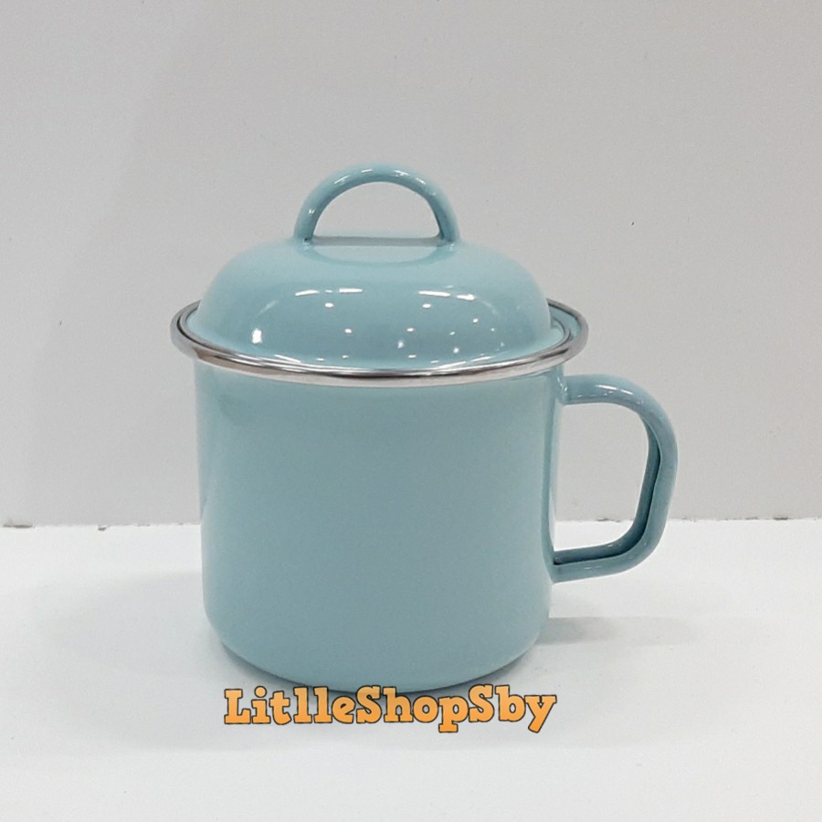 Jual Gelas Cangkir Mug Enamel 12cm Biru Muda Tosca | Shopee Indonesia