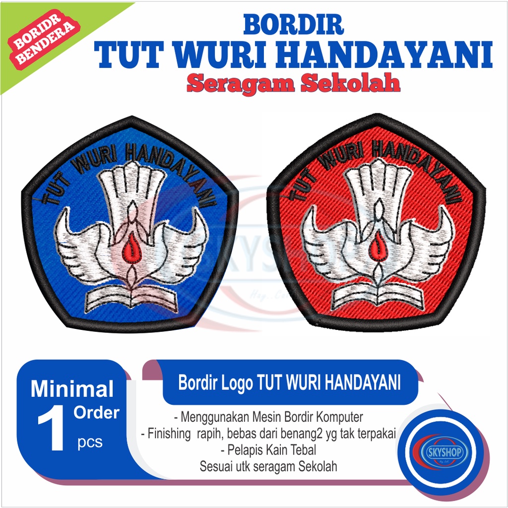 Jual Bordir Badge Bet Logo Tut Wuri Handayani Seragam Sekolah Bordir