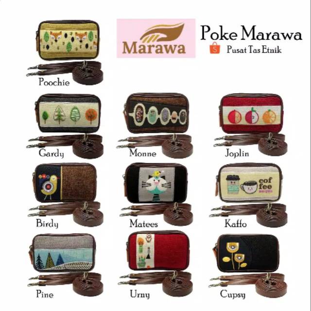Jual POKE MARAWA dompet tas kecil ada selempang panjang | Shopee Indonesia
