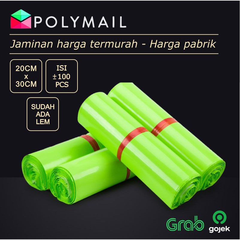 Jual Polymailer ±100pcs 20x30cm Green Semi Glossy Plastik Polymailer Hijau Shopee Indonesia 2757