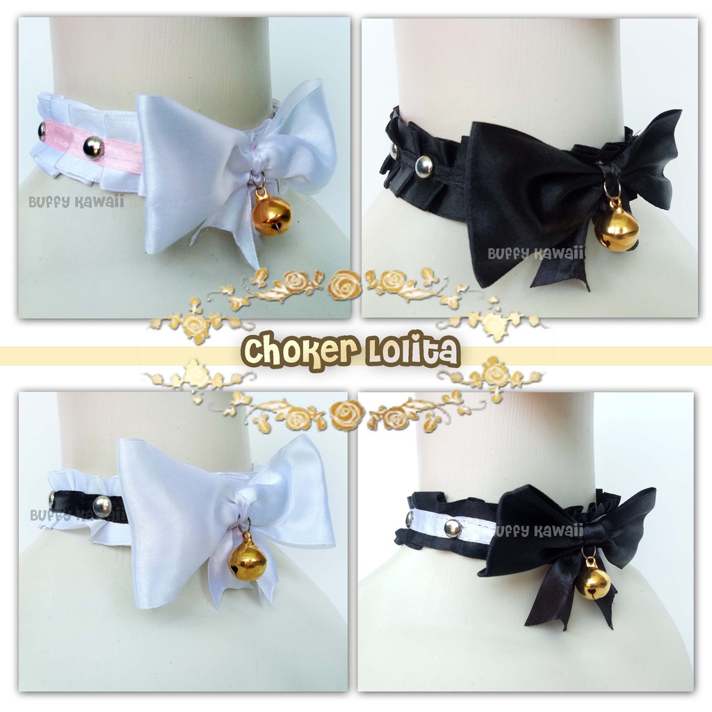 Jual Choker lonceng lolita cosplay nekomimi maid golden bell ribbon ...