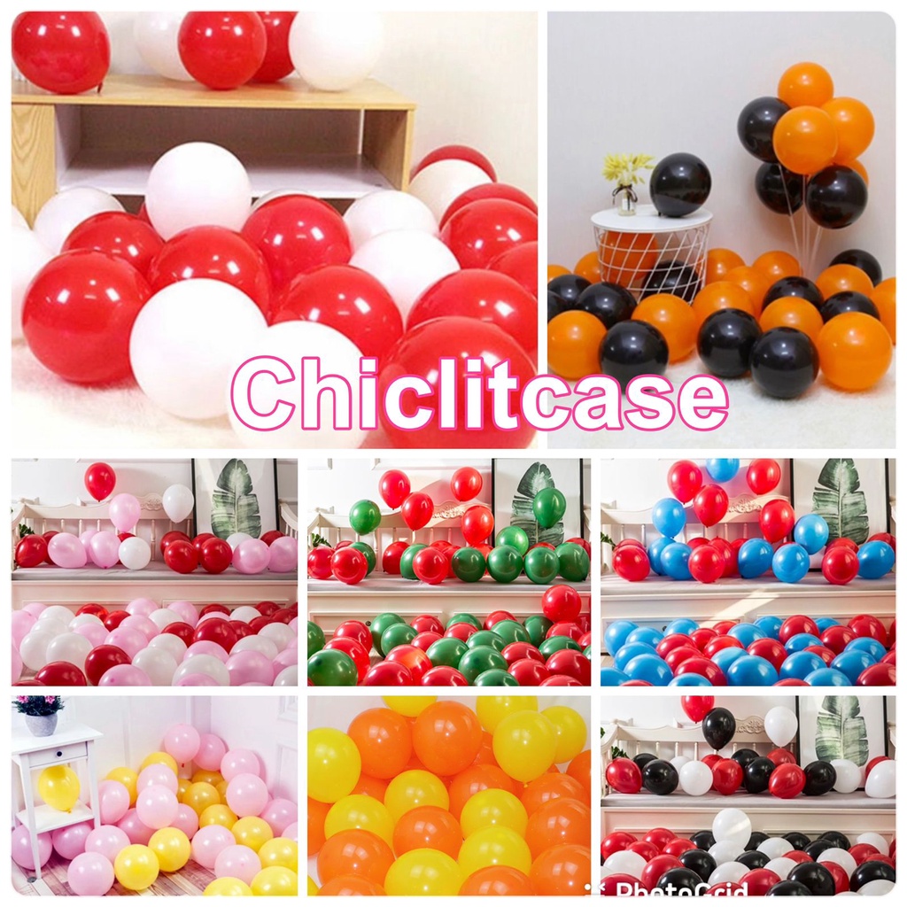 Paket balon latex 30 pcs 17 agustus/halloween/merah putih