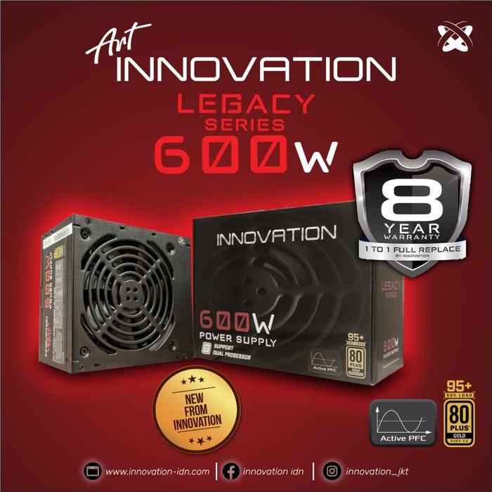 Jual PSU Innovation 600W 80+ GOLD (Garansi 8th Ganti Baru) | Shopee ...