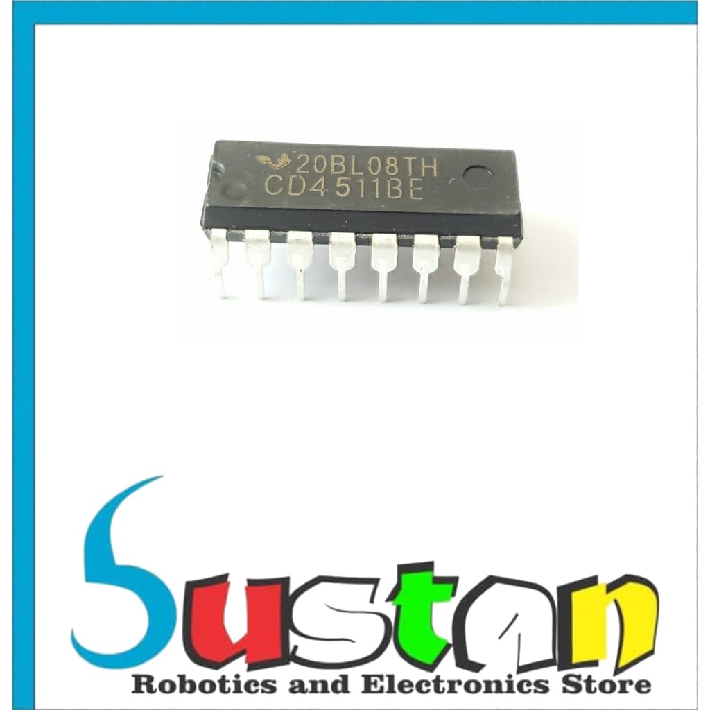 Jual CD4511 IC CD4511BE DIP 16P BCD TO 7 SEGMENT DECODER DRIVER LATCH ...