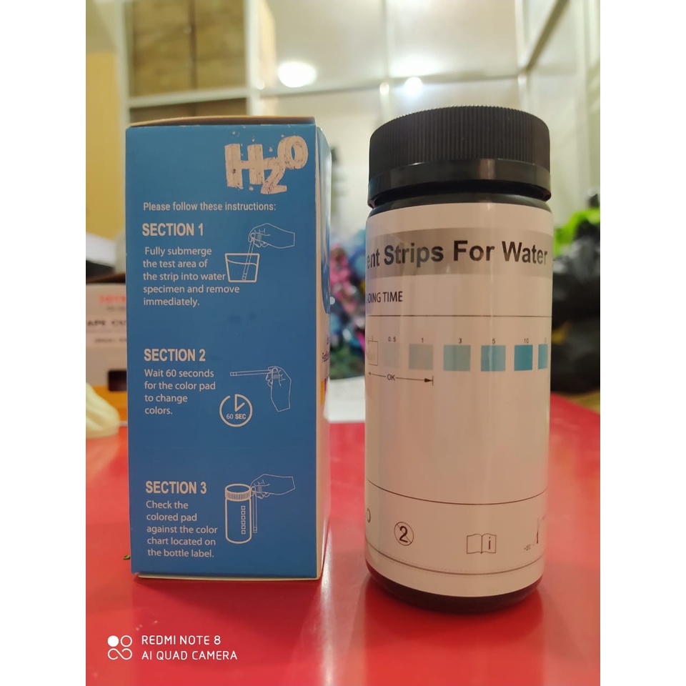 Jual Alat Strip Test Tes Kualitas Air Water Chlorine klorin isi 50 ...