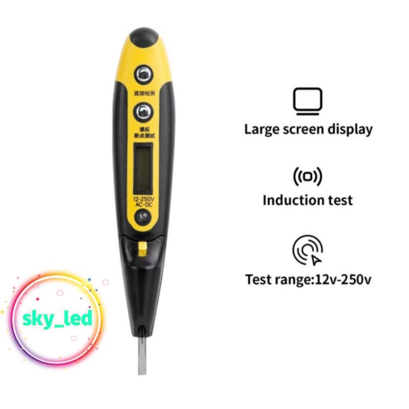 Jual Digital Test Pen/Tespen Digital 12-250V AC/DC 14 cm /Alat Perkakas ...