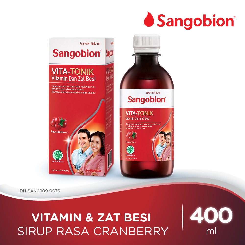 Jual Sangobion Sirup Vita-Tonik Vitamin Dan Suplemen Zat Besi 400ml ...