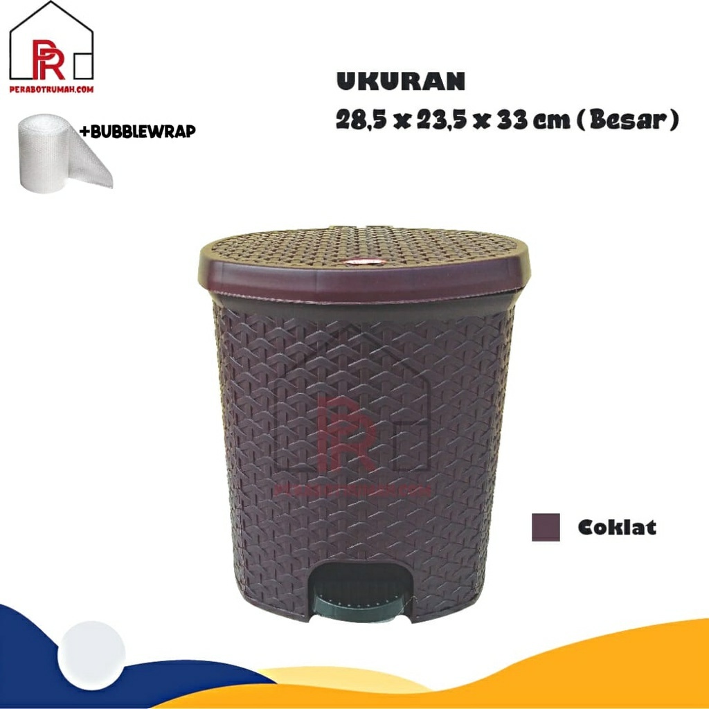 Jual Tempat Sampah Injak Rotan Tempat Sampah Injak Motif Anyam Tong